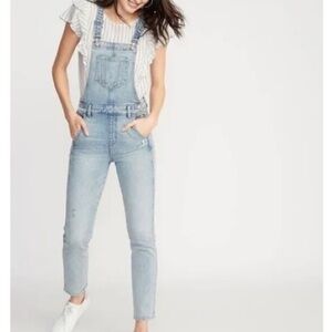 Old Navy Acid Wash Blue Denim Jean Overalls 12 EUC